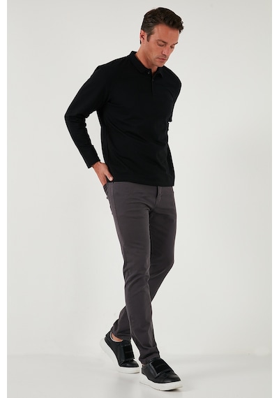 Buratti Streç Pamuklu Regular Fit Normal Bel Düz Paça Erkek Pantolon 674002 Füme