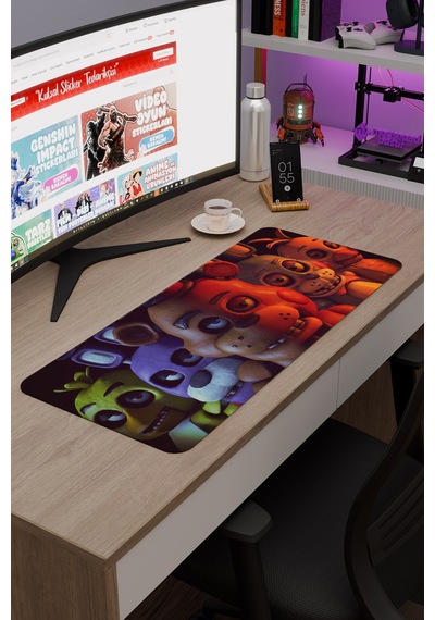 Five Nights At Freddy's Dikişli Kauçuk Oyuncu Mousepad V5 - 70x30 Xl Gaming Mouse Pad