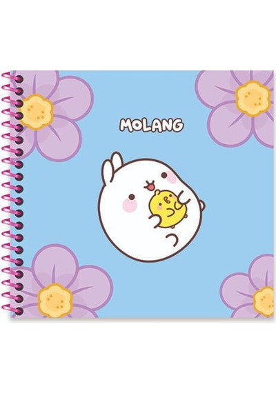 Molang 16 15 50 Yp. Çiz. Spiralli Sert Kapak Defter - Mavi Çok Renkli