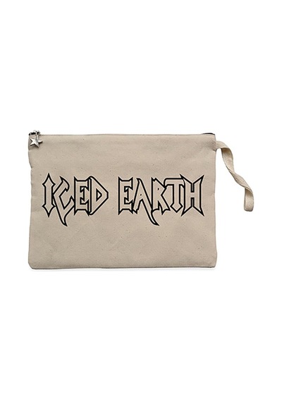 Iced Earth Logo 2 Krem Clutch Astarlı Cüzdan / El Çantası Krem