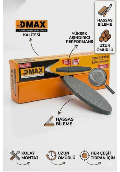 Dmax İnce Oval Bıçak Makas Tırpan Bileme Taşı 22 Cm