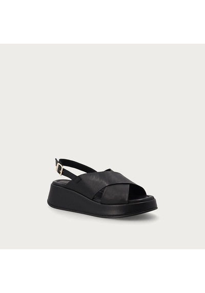Nero Black Sandalet Kadın 04m4 Frau Leather Platform Sandals siyah