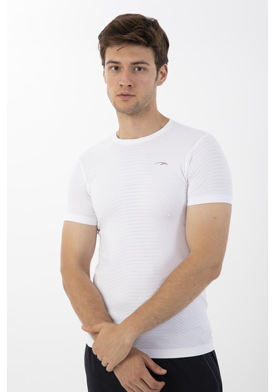 Maraton Active Slimfit Erkek Bisiklet Yaka Kısa Kol Koşu Beyaz T-Shirt 821072-Beyaz