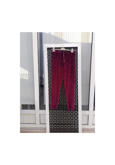 Çınar Boutique Kadife Eşofmanaltı Bordo Bordo
