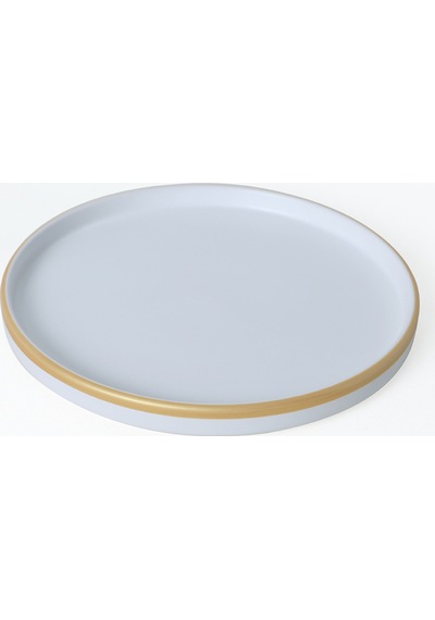 Keramika Mat Beyaz Gold Fileli Stackable Servis Tabağı 27 Cm 4 Adet