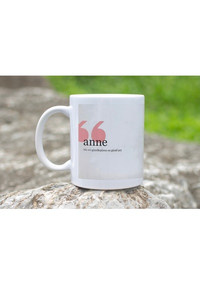 Anne Tanımı Kupa Bardak Duygusal Anneler Günü Hediyesi - Minimal Aile Tasarım Beyaz
