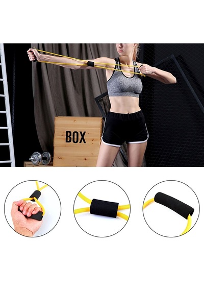 Buradabuldun 8 Şeklinde Direnç Bandı Yoga Plates Ve Vücut Geliştirme Egzersiz Bandı Çok Renkli
