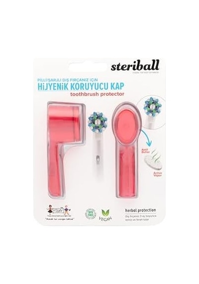 Şarjlı Ve Pilli Diş Fırçaları İçin Hijyenik Diş Fırçası Koruma Kabı-2'li Kırmızı