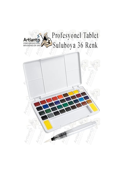 Tablet Sulu Boya 36 Renk Plastik Kutu 1 Paket Monalisa 36 Lı Taş Sulu Boya Tablet Suluboya Resim Hobi Sanat Çok Renkli