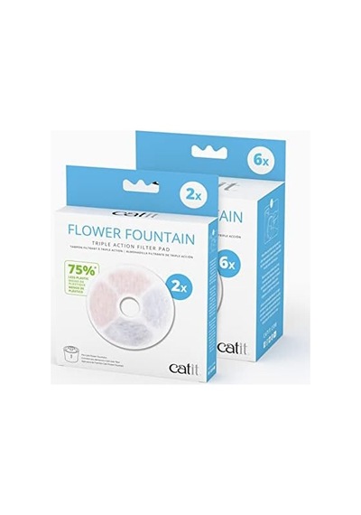 Catit Triple Action Filtre Çerçevesiz, Catit Çiçek Çeşmesi İçin Filtre, 6'lı Paket