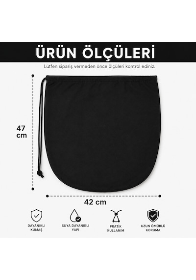 Microcase Motosiklet Ve Bisiklet Kaskı El Tutacaklı Büzgülü Taşıma Saklama Çantası Koruyucu Kese 47x42 Cm Al5687 Siyah