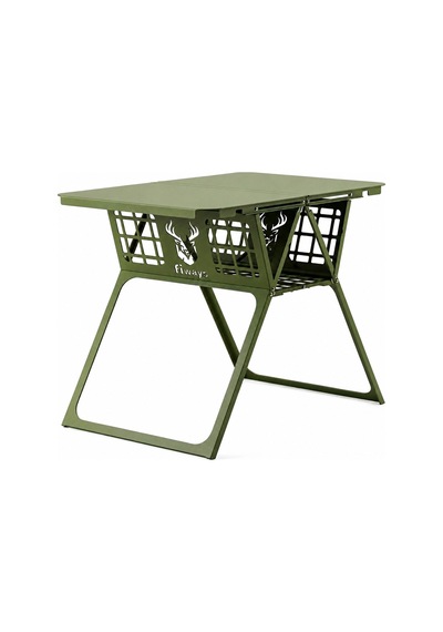 Fiways Axıs V2 Xl Haki Metal Büyük Kamp Masası, 1mm Çelik Gövde, Katlanır Çantalı Outdoor Sehpa
