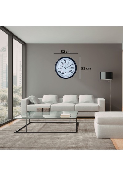 Premium Siyah Roma 52 X 52 Cm Duvar Saati