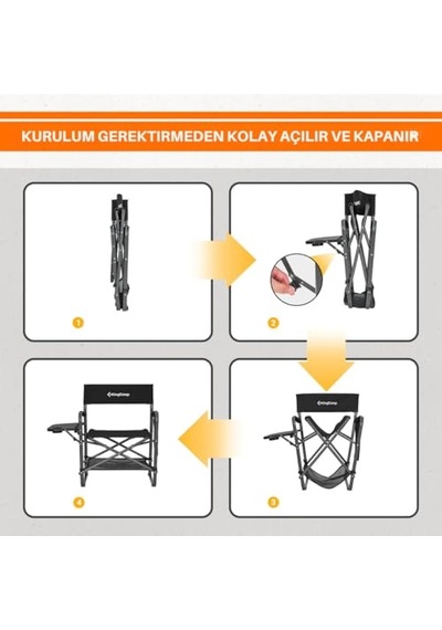 Ash Compact Katlanır Kamp Sandalyesi Black Çok Renkli
