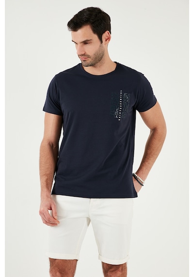 Buratti Bisiklet Yaka Pamuklu Slim Fit Erkek T Shirt 541Quint Lacivert