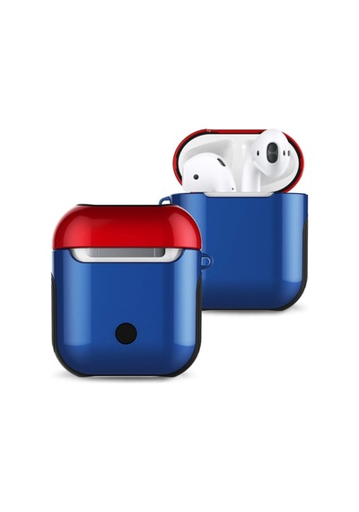 Apple Airpods 2 2.nesil 3in1 Kılıf - Lacivert-kırmızı