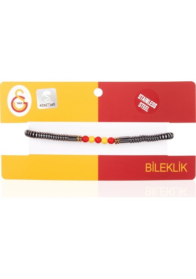 Gsstore Galatasaray Doğal Taş Hematit,oniks Çelik Bileklik U251240