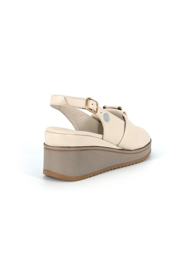 Mammamia D26ys-5220 Krema Renk Hakiki Deri Dolgu Topuklu 7cm Kadın Sandalet Krem