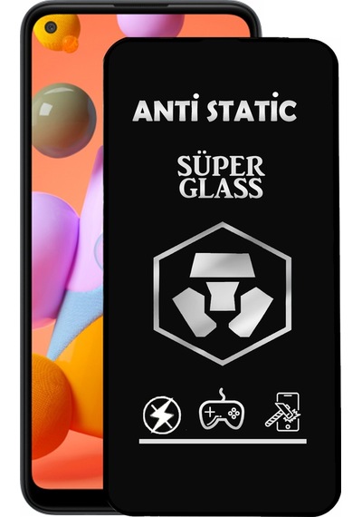 Samsung Galaxy A11 ile Uyumlu Tam Kaplayan Anti Statik Dayanıklı Süper Cam Ekran Koruyucu