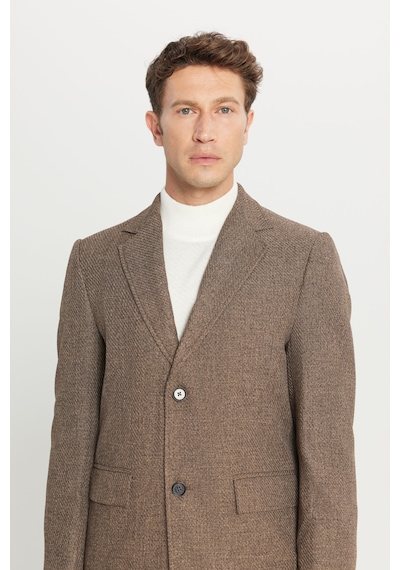 AC&Co / Altınyıldız Classics Erkek Kahverengı Standart Fit Normal Kesim Mono Yaka Armürlü Kapak Cepli Palto Kahverengi AC&Co / Altınyıldız Classics Erkek Kahverengı Standart Fit Normal Kesim Mono Yaka Armürlü Kapak Cepli Palto Kahverengi