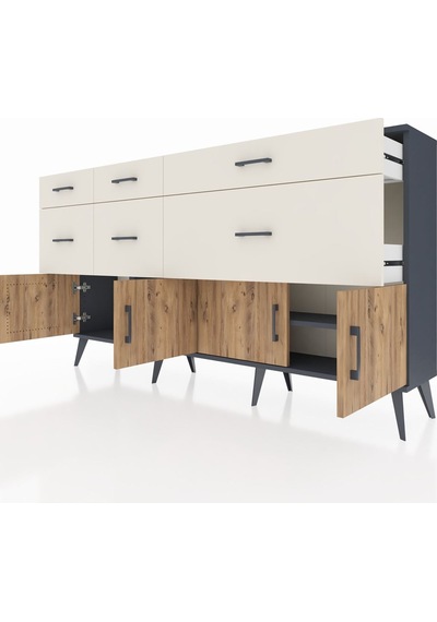 Arges Konsol Tek Raflı 6 Çekmeceli 4 Kapaklı 176x30x99 Antrasit-çam/aytaşı Atlas Çam/aytası - Antrasıt Arges Konsol Tek Raflı 6 Çekmeceli 4 Kapaklı 176x30x99 Antrasit-çam/aytaşı Atlas Çam/aytası - Antrasıt