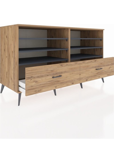 Kronos Konsol 6 Raflı 2 Çekmeceli 176x59x99 Çam-antrasit/çam Çam-antrasit/çam Kronos Konsol 6 Raflı 2 Çekmeceli 176x59x99 Çam-antrasit/çam Çam-antrasit/çam