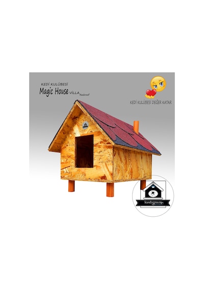 Kedigram Kedi Kulübesi Büyük Kedi Evi Magic House Villa Redroof
