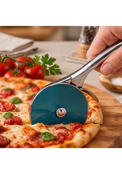 Çelik Pizza Kesici Gümüş