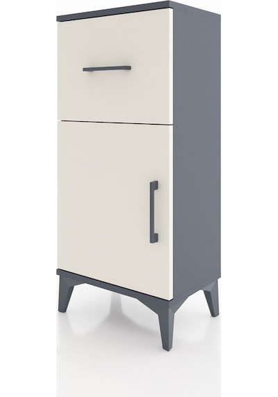 Arges Komodin Tek Raflı Tek Çekmeceli Tek Kapaklı 44x30x96 Antrasit-aytaşı Antrasit