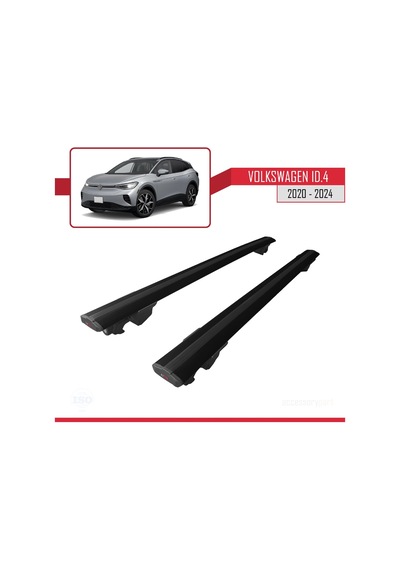 Volkswagen Id.4 2020 Ve Sonrası İle Uyumlu Hook Model Anahtar Kilitli Ara Atkı Tavan Barı Siyah