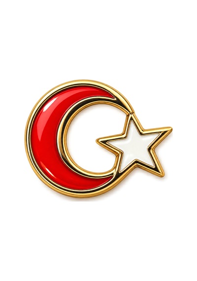 Rozet Ay Yıldız Kırmızı Beyaz