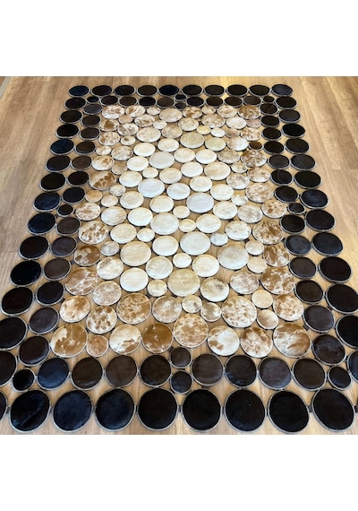Hoom Rugs Deri 002 Kahve Krem Bej Halı