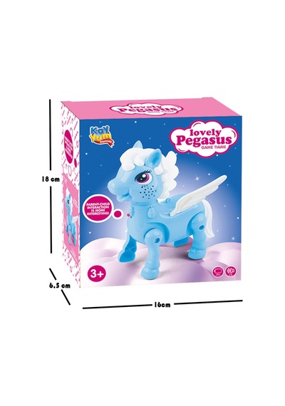 Işıklı Sesli Pilli Yürüyen Unicorn Pony At - Mavi