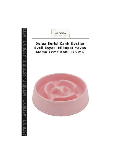 Delux Serisi Canlı Dostlar Evcil Eşyası Mikopet Yavaş Mama Yeme Kabı 175 Ml.