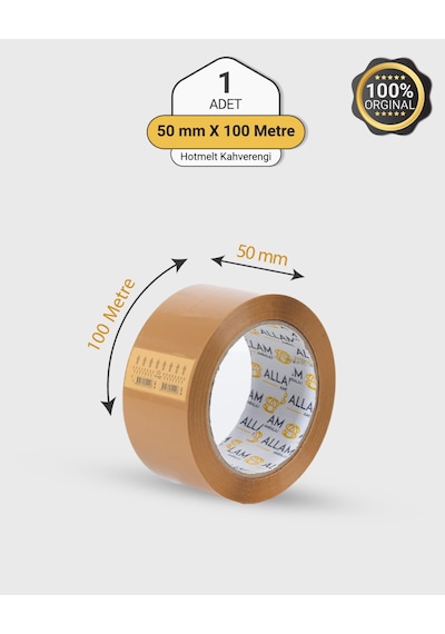 1 Koli 72 Adet Hotmelt Kahverengi Koli Bandı 50mm X 100mt Güçlü Yapışkan
