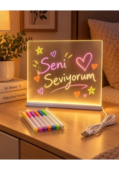 Arvale 20x20 Cm Led Işıklı Yazı Tahtası Usb Girişli, 7 Renk Kalemli, Silinebilir Masaüstü Not Panosu, Dekoratif Mesaj Ve Hatırlatma Tahtası Şeffaf Arvale 20x20 Cm Led Işıklı Yazı Tahtası Usb Girişli, 7 Renk Kalemli, Silinebilir Masaüstü Not Panosu, Dekoratif Mesaj Ve Hatırlatma Tahtası Şeffaf