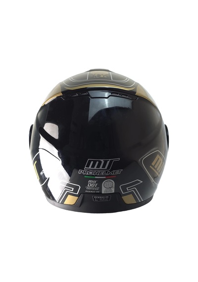 Mts 969 Çene Açılır Modüler Kask Orbit P.siyah-gold Siyah Camlı+güneş Vizörlü
