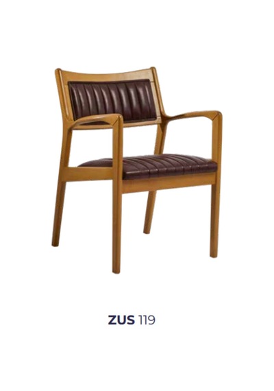 Bengimobilya Sandalye Zus119 Dilimli Model Küt Ayak Ahşap Kayın Iskelet Suni D Ahşap