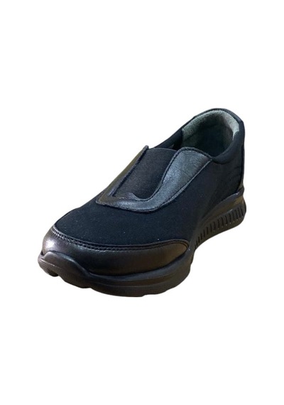 Fabbi 610 Kadın Hakiki Deri Ve Paraşüt Bezli Kapalı Comfort Ayakkabı Siyah Siyah