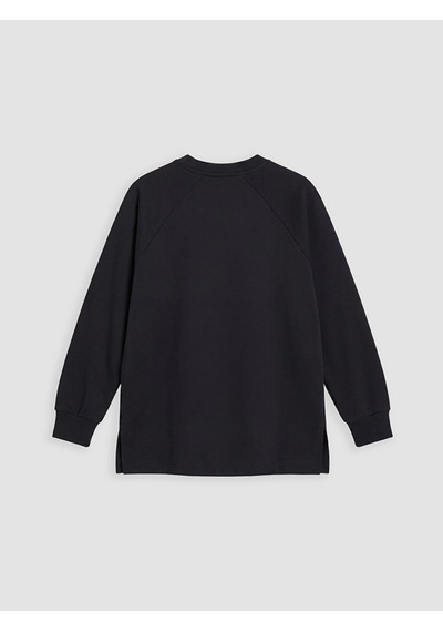 LC Waikiki Lc Waıkıkı Siyah Soft Touch Oversize Kadın Sweatshirt Tunik