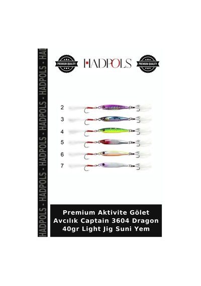 Premium Aktivite Gölet Avcılık Captain 3604 Dragon 40gr Light Jig Suni Yem