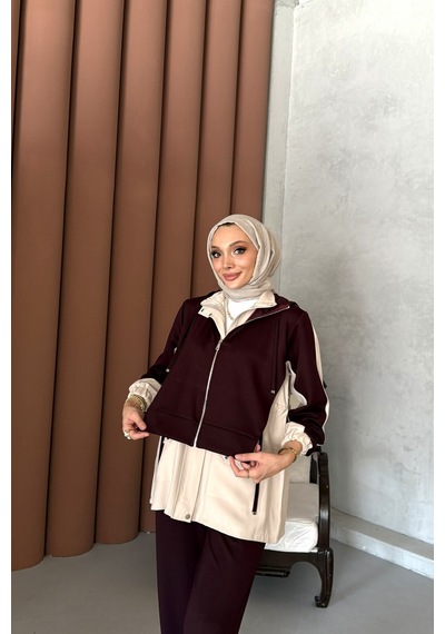 Riella Butik Alya Tesettür Takım Mürdüm
