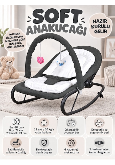 Soft Anakucağı - Hazır Kurulu Gelir - Sallanır - 4 Kademe - Sabitlenebilir Anadizi