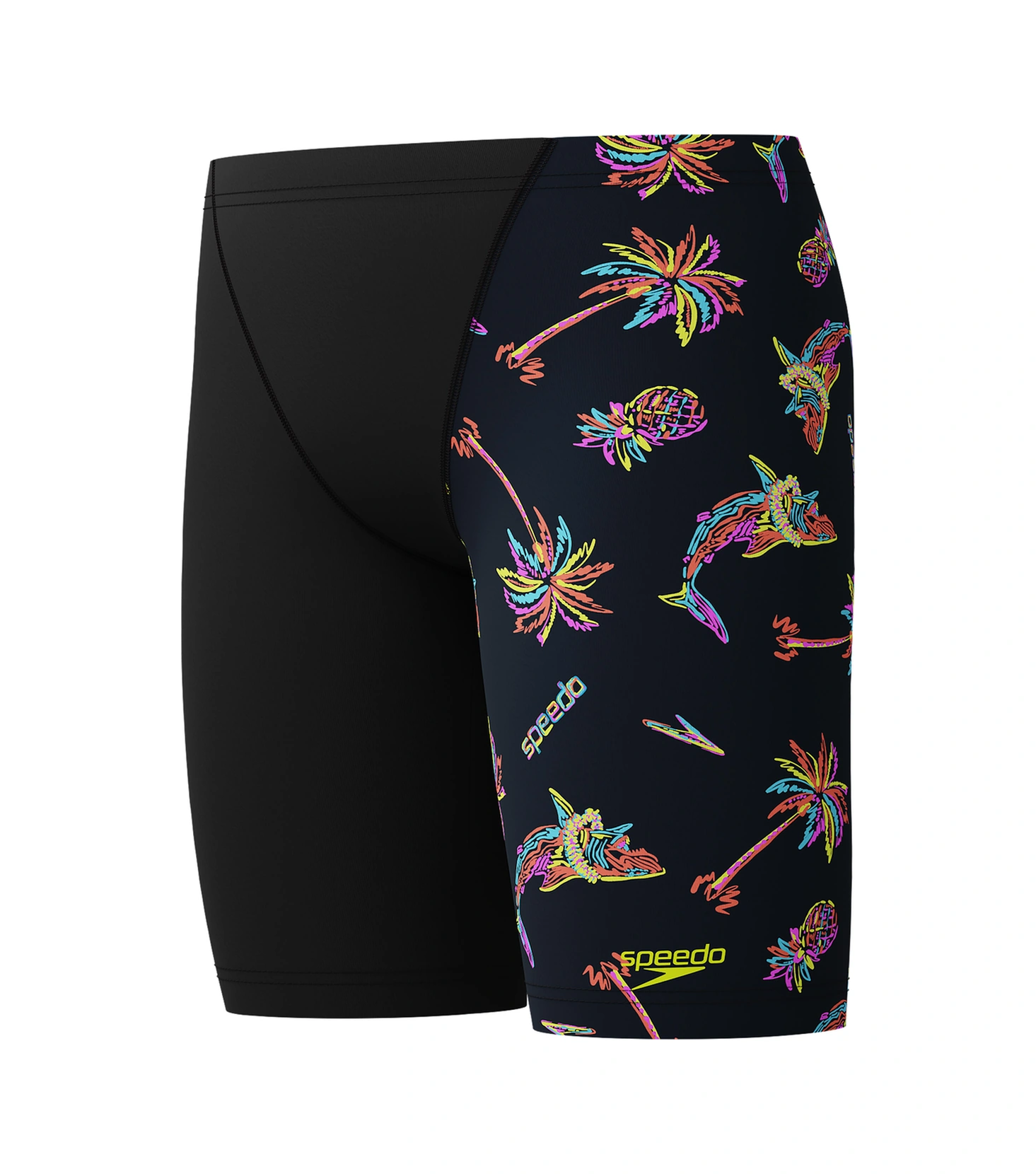 Speedo Printed V-cut Jammer Erkek Çocuk Yüzücü Mayosu Siyah