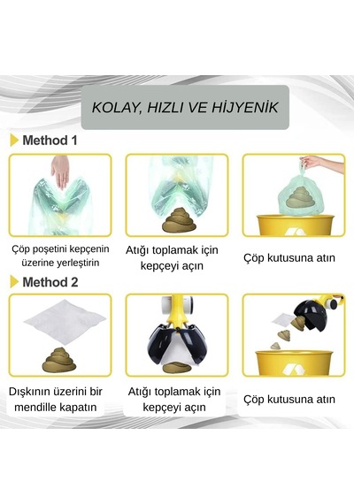 Hpytech Köpek Dışkı Temizleme Aparatı Pooper Scooper & Atık Küreği-portatif,hijyenik Kaka Temizleme Poşet Dahil
