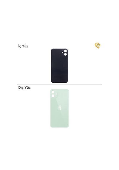 Apple Uyumlu iPhone 11 Yeşil Renk Arka Kapak Arka Cam Batarya Kapağı Lazer Kesim Kapak Pil Kapağı