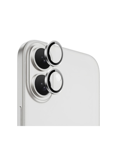 Ennar Apple Uyumlu iPhone 16 Gerçek Cam Safir Lens Koruma Gümüş Gümüş