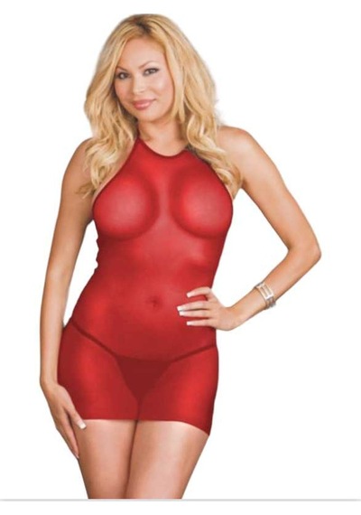 Büyük Beden Kırmızı Seksi Tül Babydoll Renk / Beden: Kırmızı / 3xl Çok Renkli
