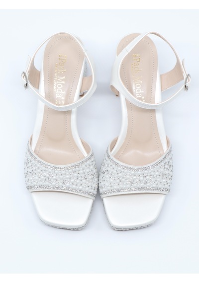 Nesil Shoes Carel 109 Sedef Taşlı Platform Kadın Sandalet