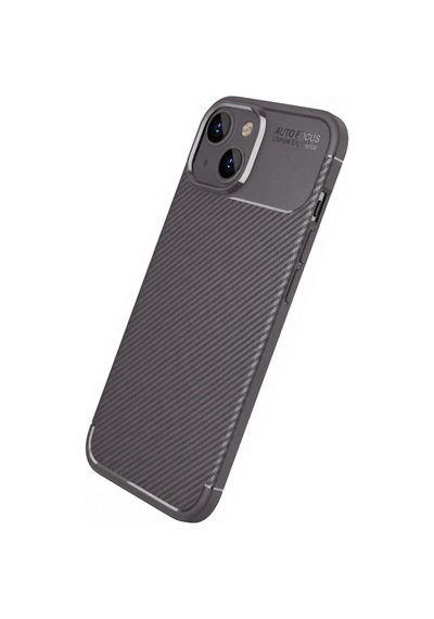 Apple iPhone  Uyumlu,  14 Kılıf Auto Focus Karbon Kapak - Gri